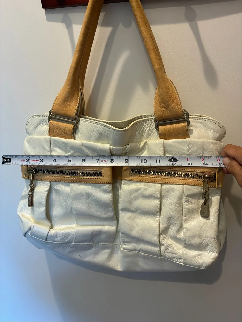 See By Chloé White and Tan Leather Satchel